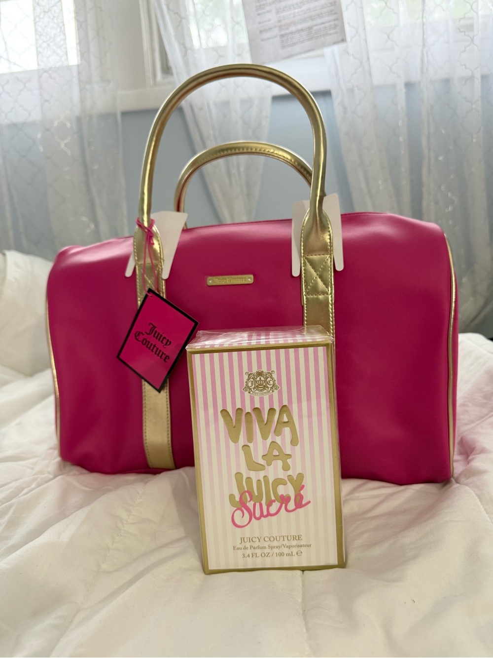 VIVA LA JUICY Sucre’ JUICY COUTURE EDP 3.4 FL OZ /100ml with 💖 duffle bag 💖